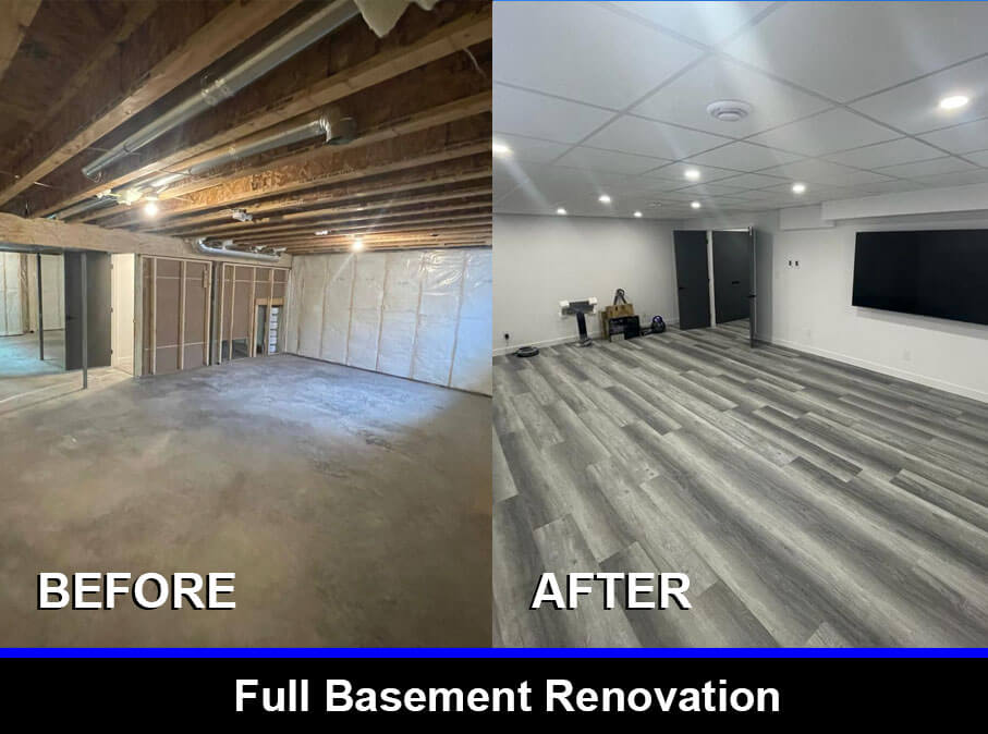 Basement before after Basement before after